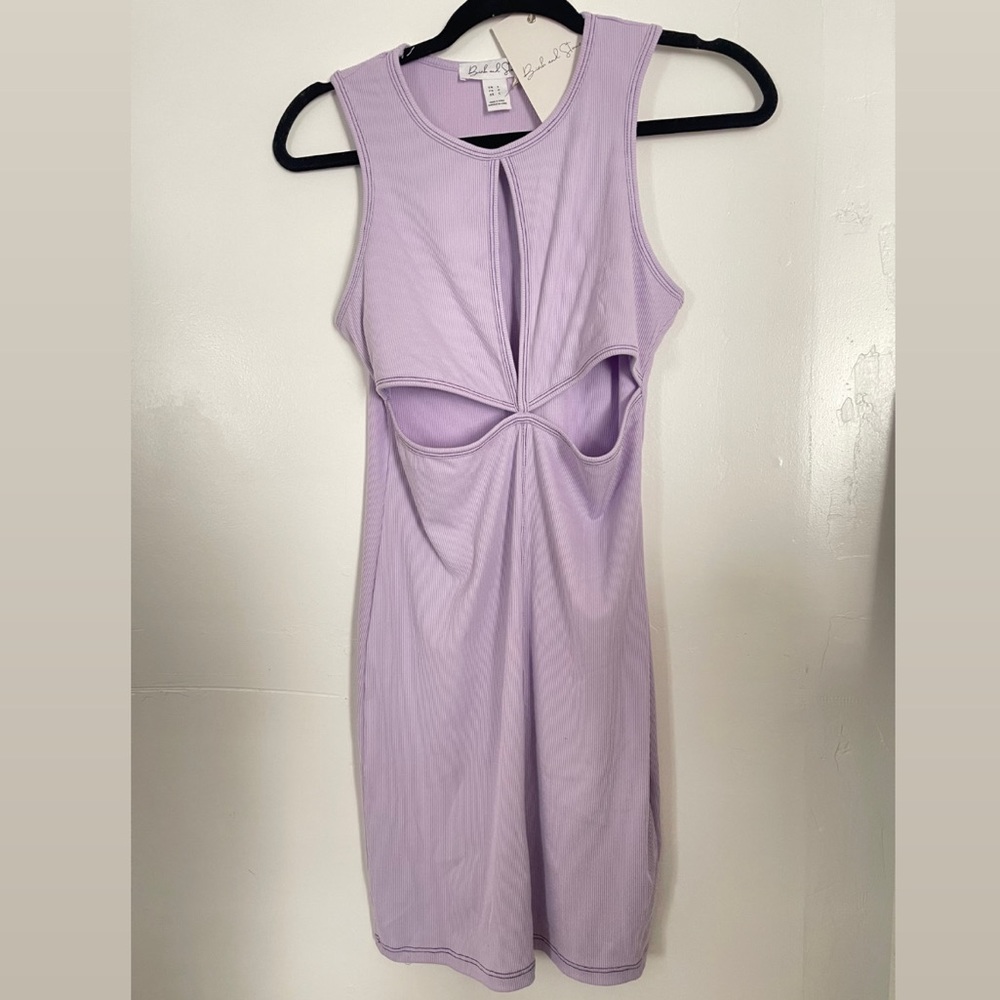 Charlotte Russe- Lilac Cut-Out A-Line Bodycon Mini dress w/ tank sleeves